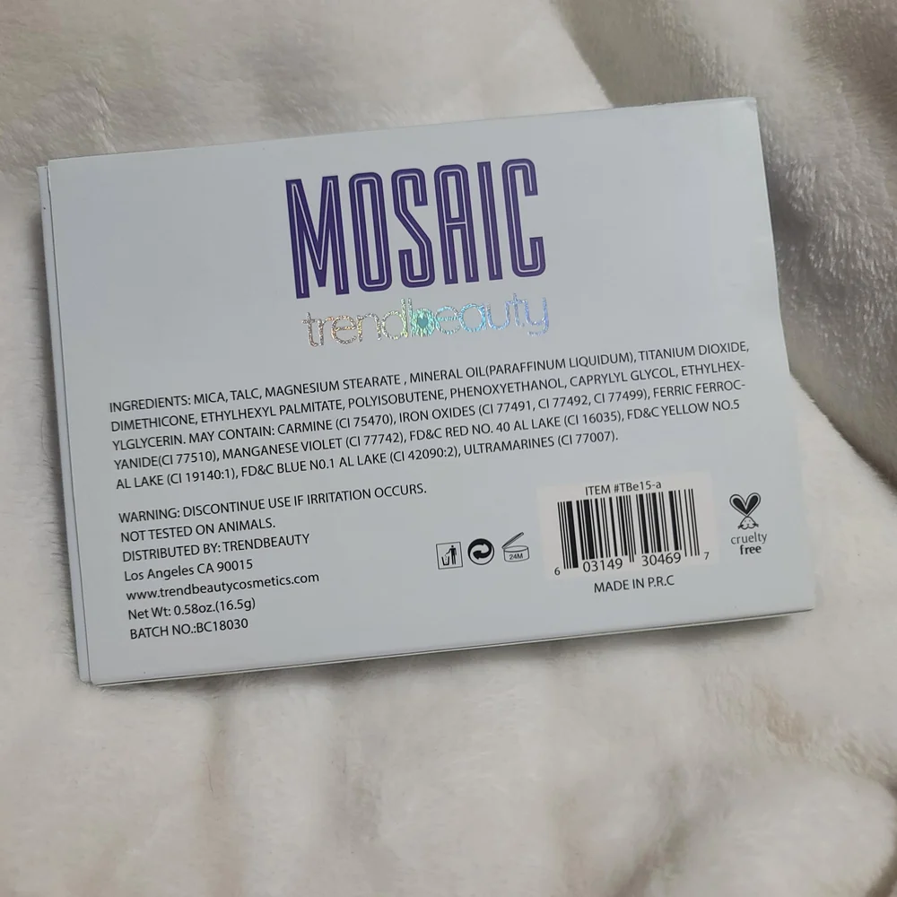 TRENDBEAUTY‎ Mosaic Eyeshadow Palette  Full Size New In Box Neutrals Shimmers